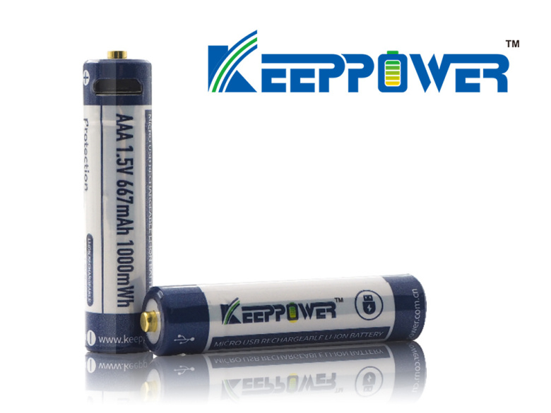 Keeppower AAA - 1,5V Li-ion z micro USB 1000mWh (ok. 667mAh